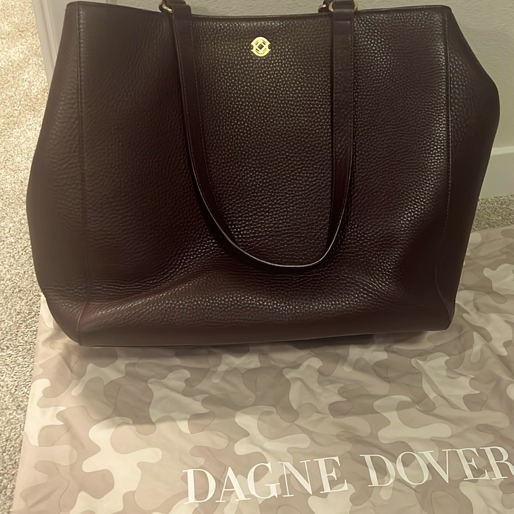 Dagne Dover Large Leather Laptop Tote